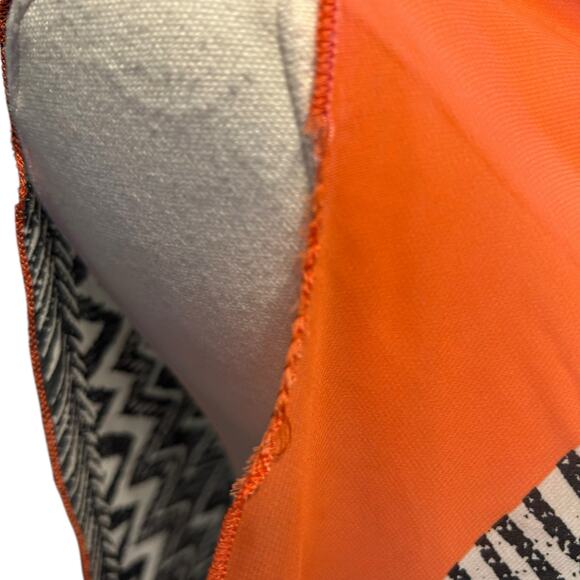 Shawl Vest Top Poncho Kimono Open Orange Black Geo Aztec Boho Gypsy Hippie - Picture 7 of 11